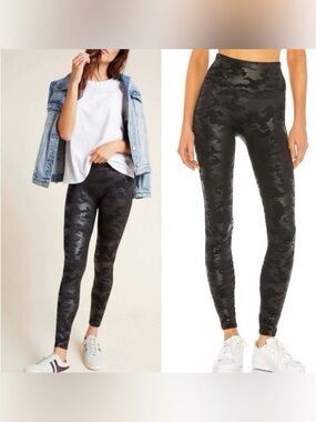 SPANX Faux Leather Camo Leggings size 1X